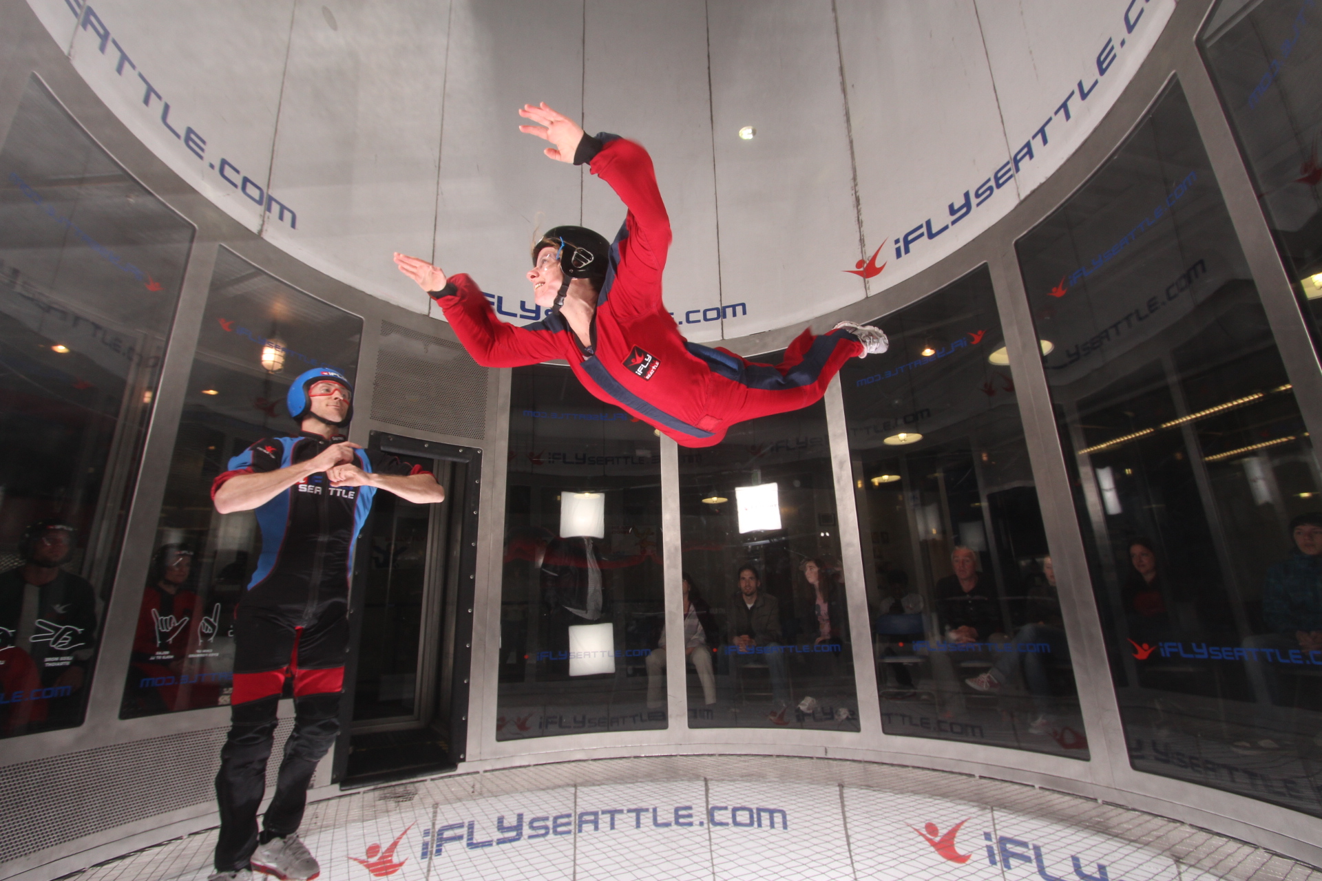 Robin in the air at I-Fly Seattle